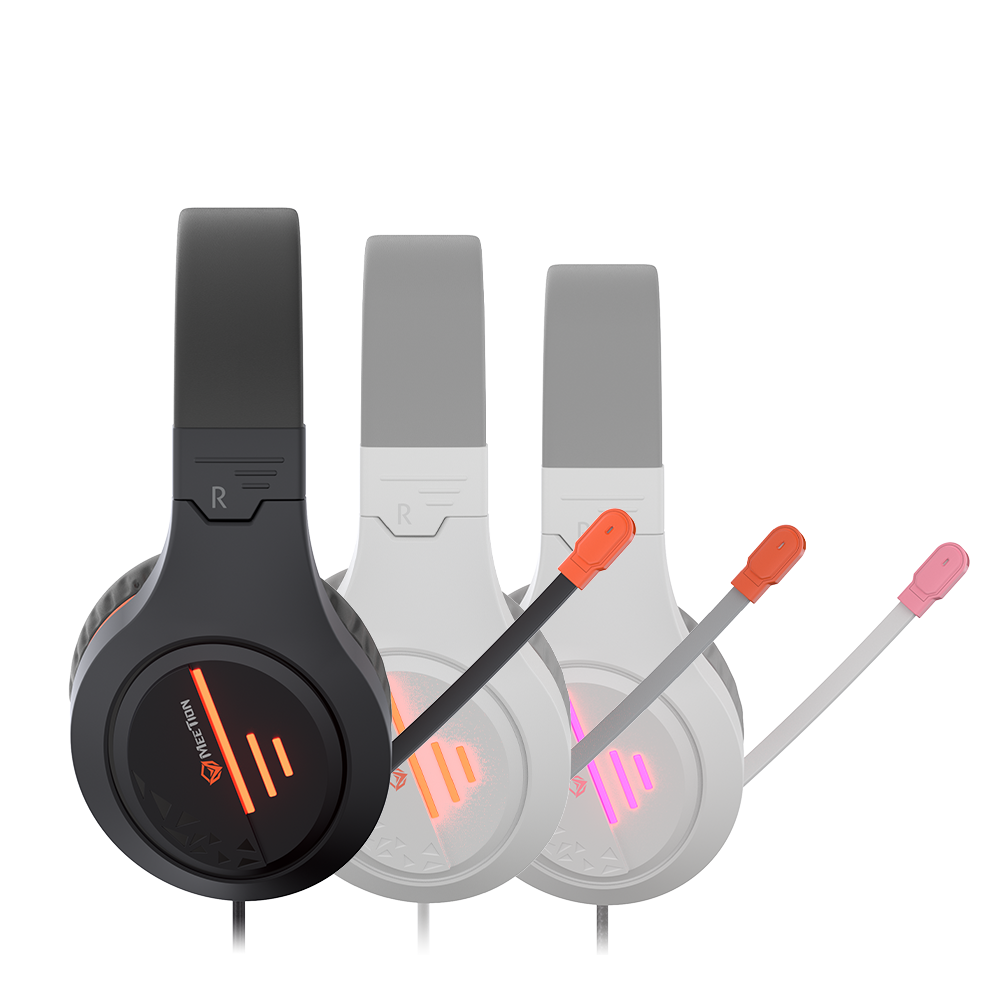 Meetion MT-HP021 Gaming Headset - 3.5mm Audio / USB RGB / White + Orange