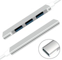 Generic USB Port Portable Hub - Type C to 4*USB3.0 / Silver