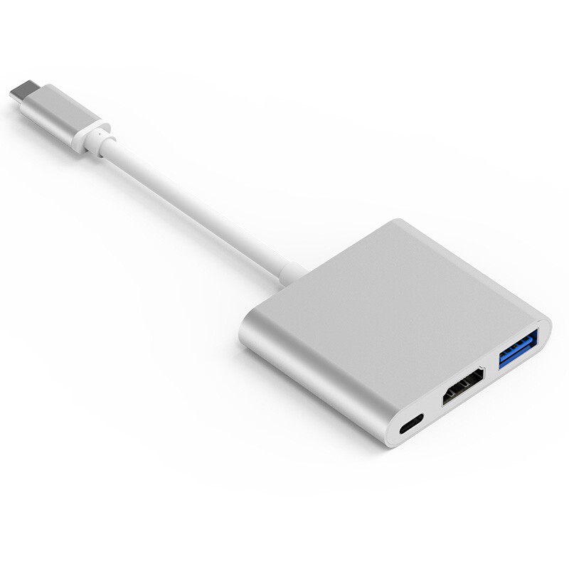 Generic HC-04B Type C 3-in-1 Adapter - HDMI / USB3.0 / PD