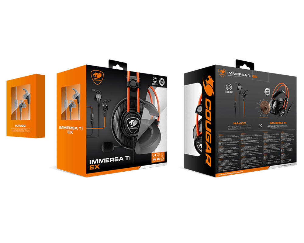 Cougar Immersa TI EX Pro Gaming Headset - 3.5mm / Compatable with PC, Smartphone, ND Switch, PS5, XBOX