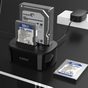 ORICO 6228US3-C 2-Bay Offline Clone Hard Drive Dock - 3.5&quot; &amp; 2.5&quot; / USB3.0 / Black