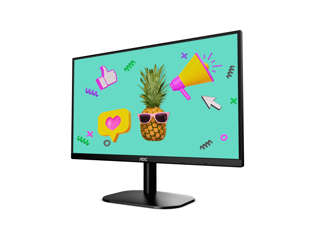 AOC 24B2XHM 23.8&quot; Led LCD Monitor - VA panel, 1920*1080@75Hz FHD, Flicker Free, Ultra Slim, HDMI + VGA, VESA