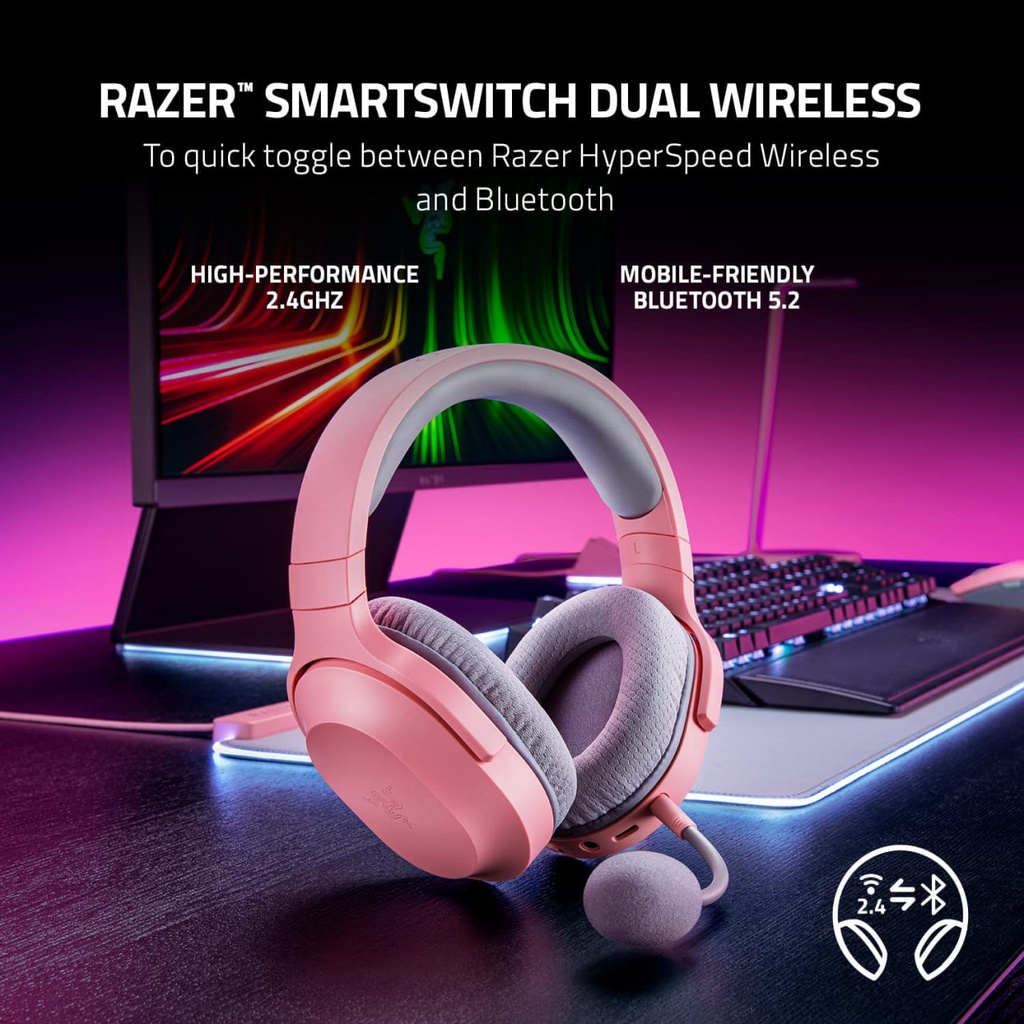 Razer Barracuda X - Gaming Headset with Microphone / USB / Pink