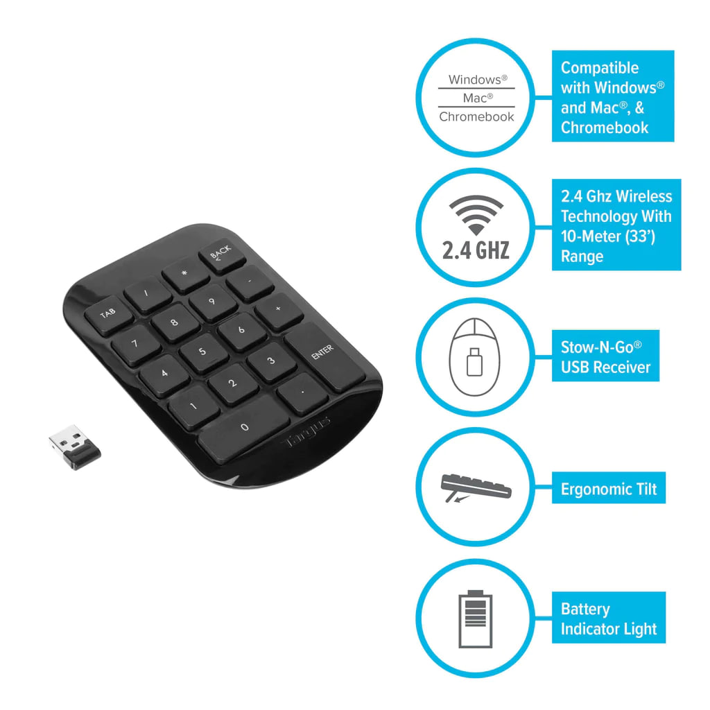 Targus AKP11US - Numeric Keypad Wireless / Black 