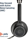 Plantronics Poly Voyager UC B825 - Headset / For PC - Laptop - Mobile - Tablets / 12 Hours Battery Life / Noise Cancelling / Wireless / Black
