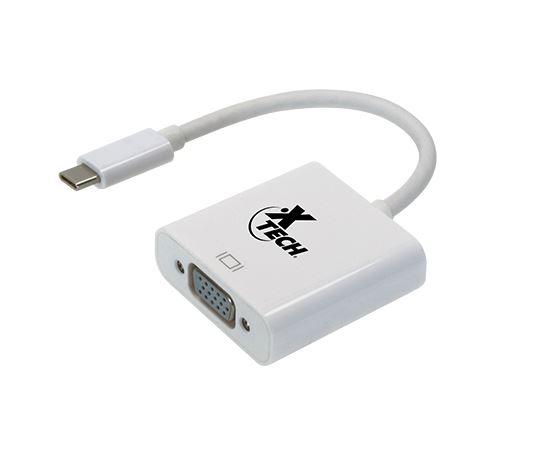 Xtech XTC-550 - Adaptador Tipo-C Macho a VGA hembra / 60Hz / Blanco