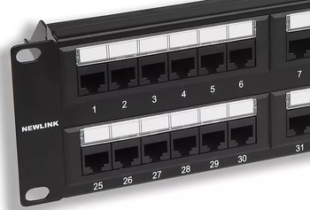 [NEW-NET-ACC-2200024-BK-320] Newlink Panel de Conexión (Patch Panel) Cat 6A - Disponible en 24 y 48 puertos (24 Puertos)