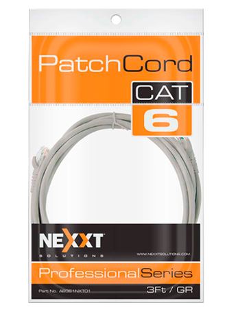 Nexxt Cat6 3ft Cable Patch - Gris