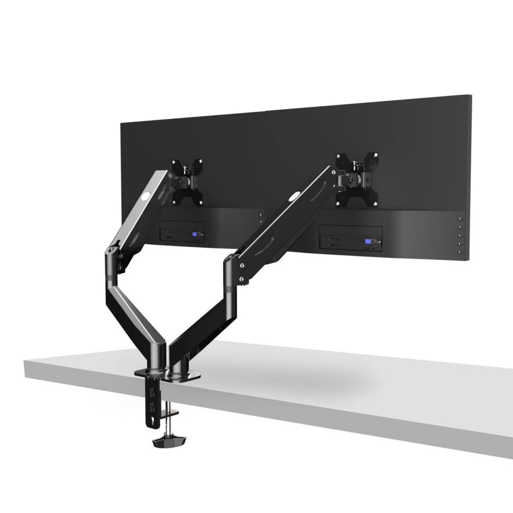 Generic H11B - Dual Arm Monitor Desk Mount  Bracket - 10'' to 32'' / Vesa / Black