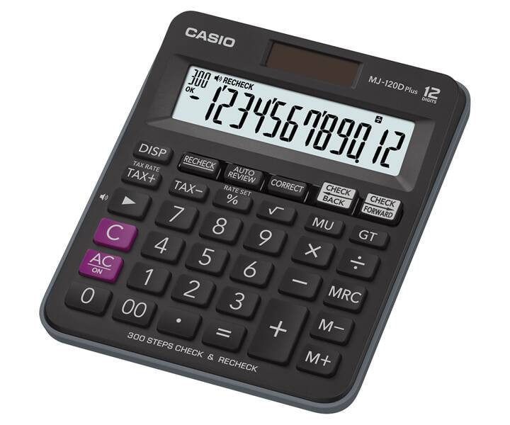 Casio MJ-120D Plus - Calculadora / 12 Dígitos / Negro