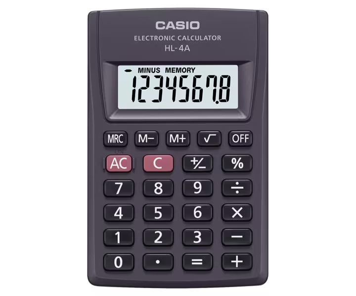 Casio HL-4A - Calculadora de Bolsillo / 8 dígitos / Negro