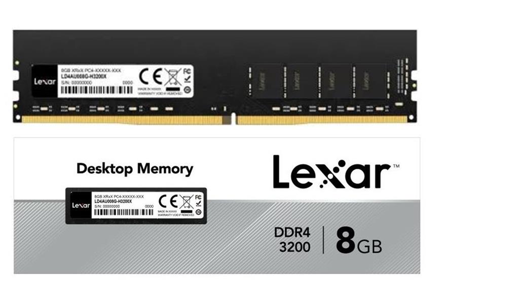 Lexar  UDimm Memory 8GB DDR4 / 3200Mhz / 1.2v / 288 pin / CL22