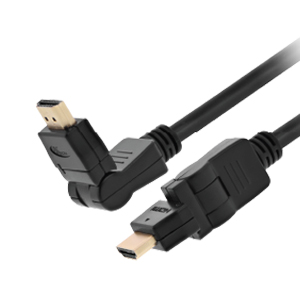 XTech XTC-610 - HDMI male to HDMI male cable with pivoting and swivel connectors / 3m / Black