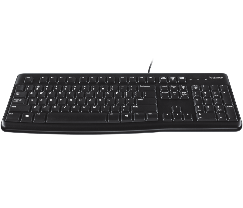 Logitech K120 Teclado Ergonómico Estánadard , Español, Negro