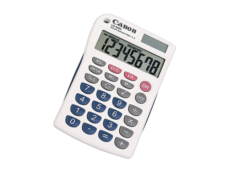 Canon LS-330H Portable Calculator / LCD / 8 Digits / White