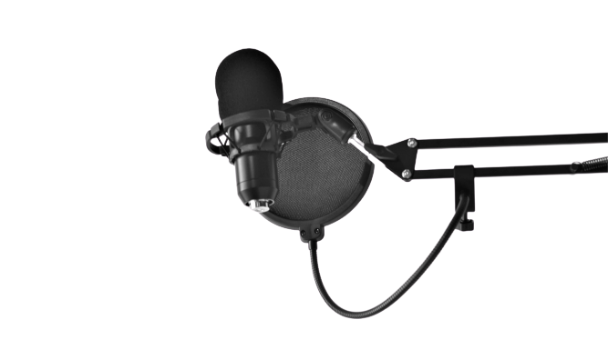 Generic Microphone Set for Podcasting / USB / Black