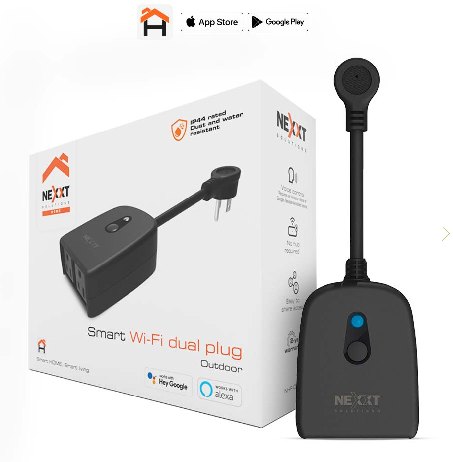 Nexxt NHP-O610 -  Enchufe inteligente Wi-Fi para Exterior / Black