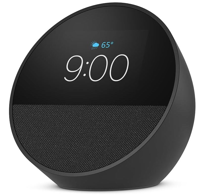 Amazon Alexa Echo Spot - Despertador inteligente con sonido vibrante y Alexa / Negro