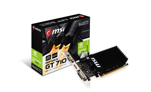 [MSI-VGC-VGA-GT7102GD3LP-NA-221] MSI GPU GeForce GT710 2GB LP OC Tarjeta de Video - 2GB GDDR3 / 64-Bit / PCIe 2.0 / 1 x HDMI , 1 x DP