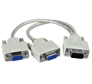 [DKE-MSC-CBL-VGA1M2H-WH-221] D-Key Cable Y VGA Macho a 2 Hembra / Blanco
