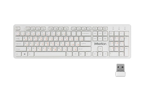 [MET-KYM-ACC-WK841-WH-321] Meetion WK841 Teclado Inalambrico Estándar - USB / Blanco