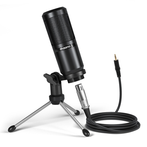 [MNO-HYM-MIC-AUPM360TR-BK-421] Maono AU-PM360TR - Recording Microphone kit with XLR-to-3.5mm / Black