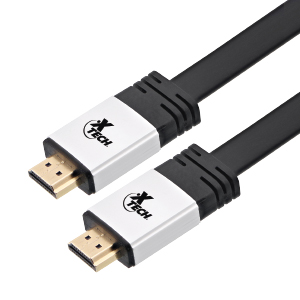 [XTE-MSC-CBL-XTC620-BK-320] XTech XTC-620 -  HDMI Male to HDMI Male High-Speed Flat Cable with Aluminum Plugs / 3m / NEGRO