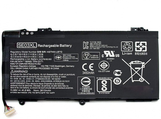 [HPE-BAT-NBK-SE03XL-BK-122] HP SE03XL Li-Lion Battery for notebook