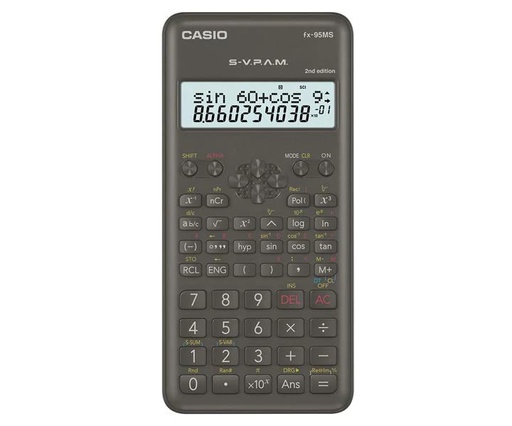 [CAS-CAL-ACC-FX95MS-BK-122] Casio Fx-95MS Calculadora Cientifica / 244 Funciones / Negro