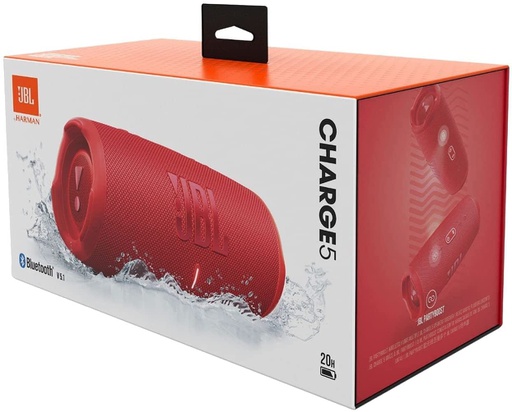 [JBL-SPK-ECL-CHARGE5-RD-222] JBL Charge 5 Bocina Bluetooth portable a prueba de Agua - Batería 7500mAh / USB / Red