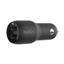 Belkin CCB001BTBK Boost Charge - Auto Charge / Double USB-A / 24W / Black