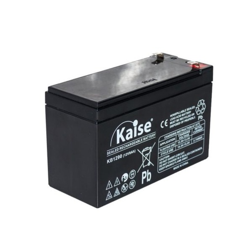 [KAI-UPS-BAT-KB1290-BK-321] KAISE KB1290 Bateria de Reemplazo 12V9.0Ah - Black