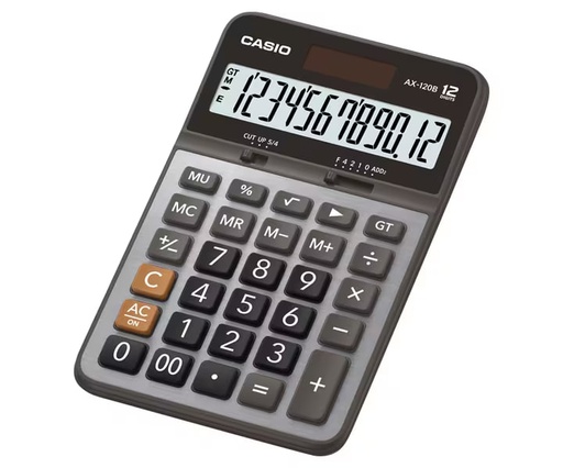 [CAS-MSC-ACC-AX120B-BK-123] Casio AX-120B - Calculadora de Mesa / 12 Dígitos / Negro