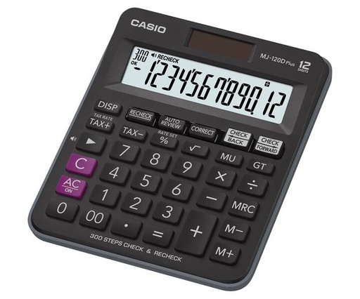 [CAS-MSC-ACC-MJ120D-BK-123] Casio MJ-120D Plus - Calculadora / 12 Dígitos / Negro