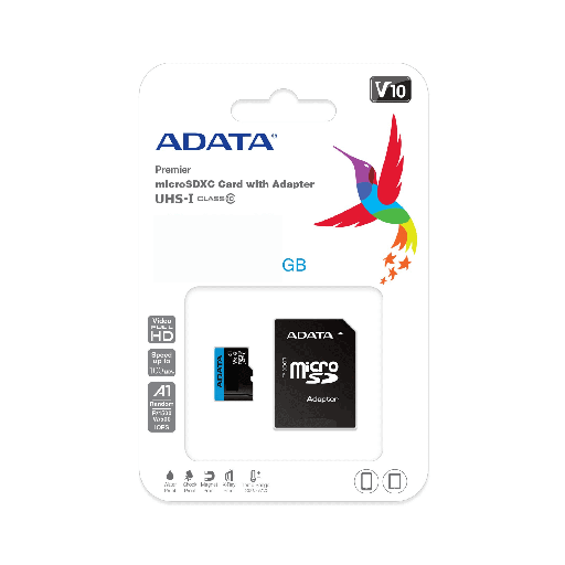 ADATA Premier microSDXC/SDHC UHS-I - Class10  / A1 / V10 / Options 16GB, 32GB, 64GB &amp; 128GB / Black