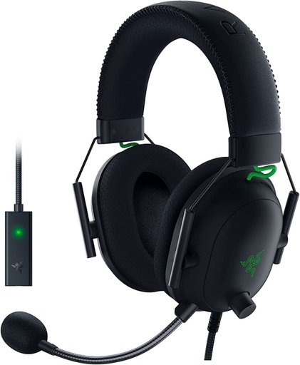 [RAZ-GAM-HYM-RZ0403230100-BK-123] Razer BlackShark V2 - Gaming Headseth With Microphone / 7.1 Sorround Sound / 3.5mm / Green