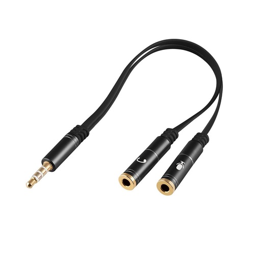 [ARG-MSC-CBL-ARGCB0029-BK-320] Argom - &quot;Y&quot; Adapter Cable 3.5mm Male to Double 3.5 Female