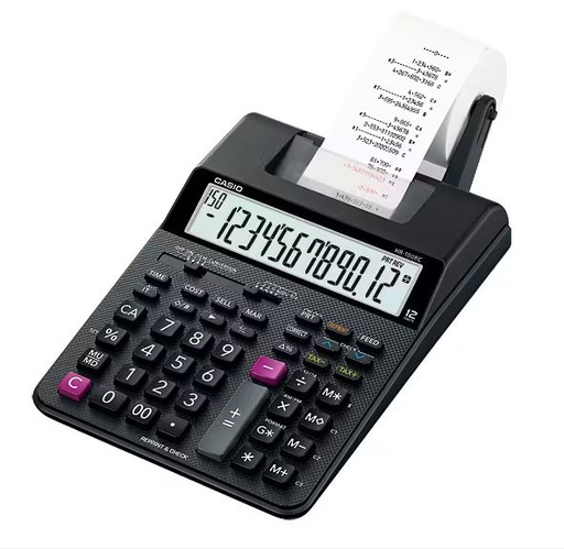 [CAS-CAL-SUM-HR100RC-NA-223] Casio HR-100RC Reprint &amp; Check Calculator - 12 Digits, Black