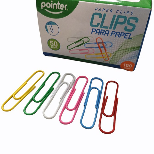 [POI-MSC-OFF-PC50MM100B-NA-323] Pointer PC-50MM-100B Caja de Clips de Colore - 100 piezas