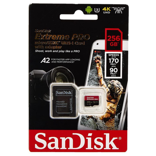 [SAN-MEM-MSD-SDSQXCD256G-BK-323] Sandisk Extreme Pro - MicroSDXC Memoria de 256GB / UHS-I U3 / Class10 / Con adaptador
