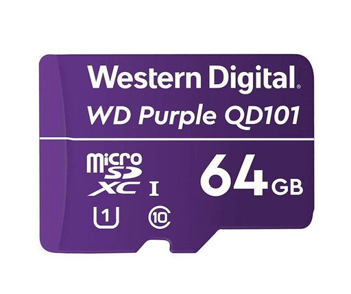 [WD-STO-MEM-WDD064G1P0C-PU-323] Western Digital Purple MicroSD 64GB / Purple
