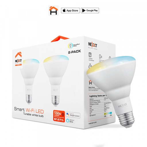 [NEX-SMD-ACC-NHBW2102PK-WH-323] Nexxt NHB-W210 2PK - Smart LED Bulb / 2PK / RGB / Wifi / 110V / White