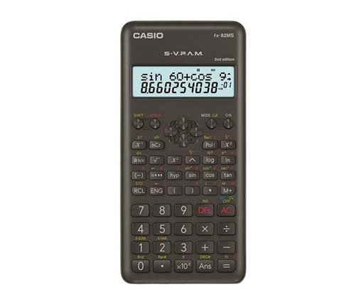 [CAS-CAL-ACC-FX82MS-BK-320] Casio Fx-82Ms Calculadora / 240 Funciones / Negro