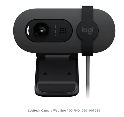 [LOG-ACC-WEB-960001586-BK-423] Logitech Brio 100 - FHD Webcam / 1080p / 720p / Black  