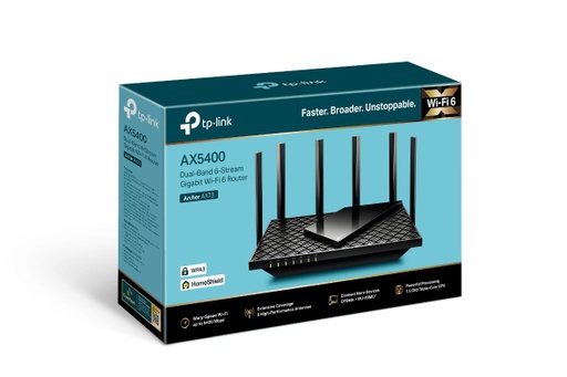 [NET-ROU-TPL-AX73-BK-423] TP-LINK Archer AX73(US) Router Inalámbrico de Wi-Fi 6 Doble Banda AX5400