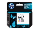 HP 667 Tricolor Cartucho de Tinta