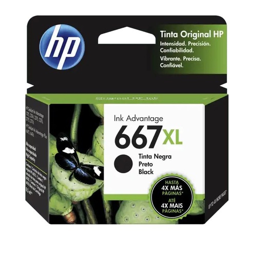 [HPE-PRT-INK-3YM81AL-BK-320] HP 667XL Negro Cartucho de Tinta