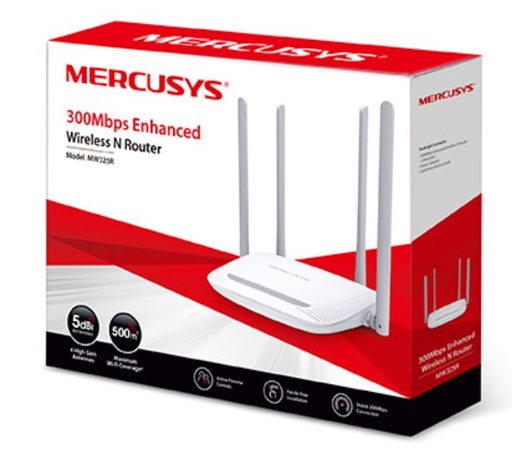 [MRS-NET-ROU-MW325R-WH-320] Mercusys MW325R Router Inalámbrico N Mejorado / 300Mbps / Blanco