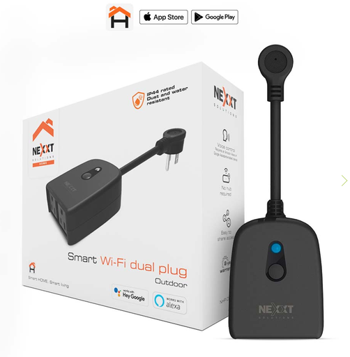 [NEX-NET-GAD-O610-BK-124] Nexxt NHP-O610 -  Enchufe inteligente Wi-Fi para Exterior / Black