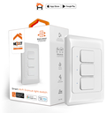 Nexxt NHE-T100 - Interruptor de 3 circuitos inteligente con conexión Wi-Fi / Blanco